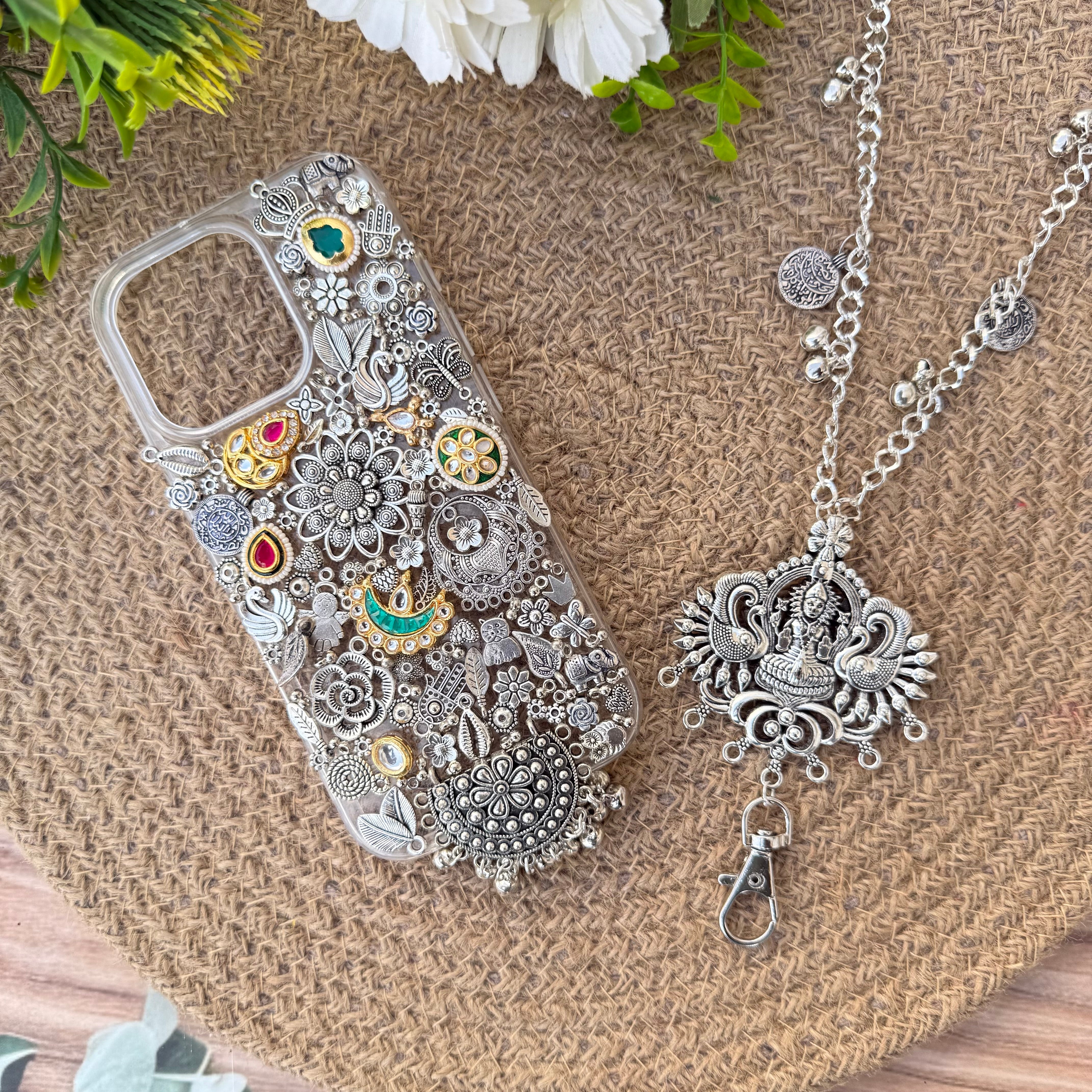 Kaneez - Silver Charm Phone Cover / Cash with Free sling ( Mentione Model in Notes Or Whatsup)