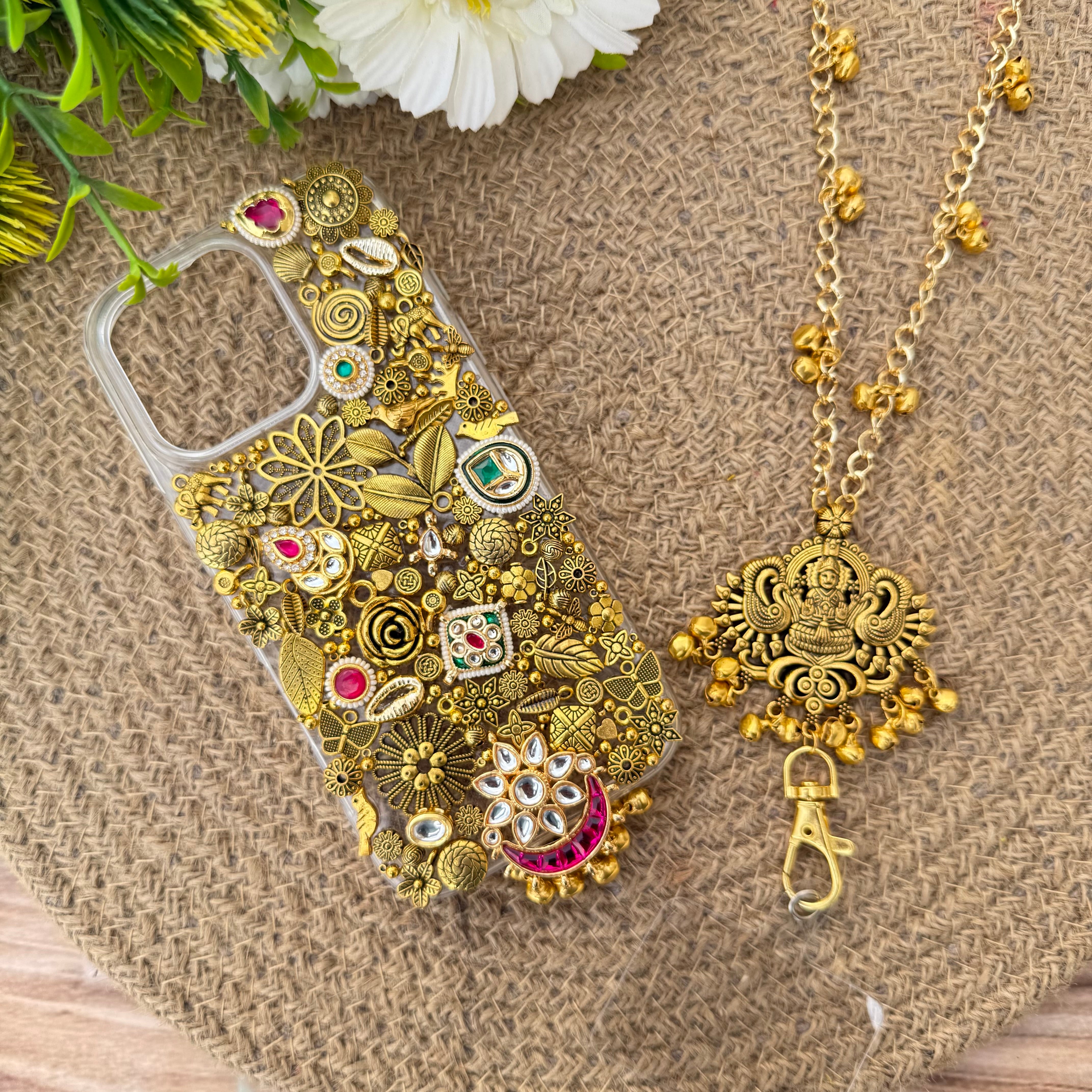Naaz - Golden Charm Phone Cover / Cash with Free sling ( Mentione Model in Notes Or Whatsup)
