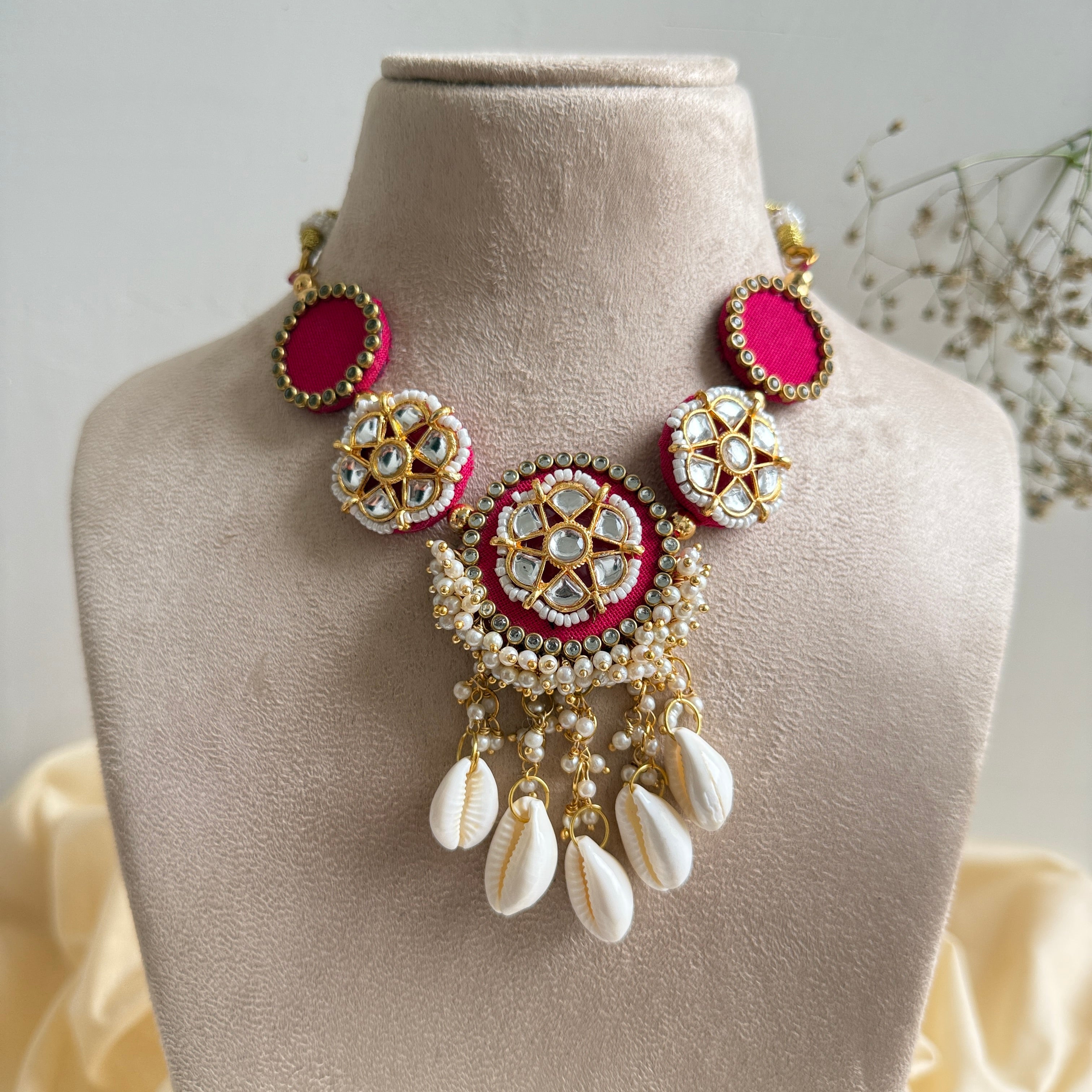 Rohini set (Rani pink )