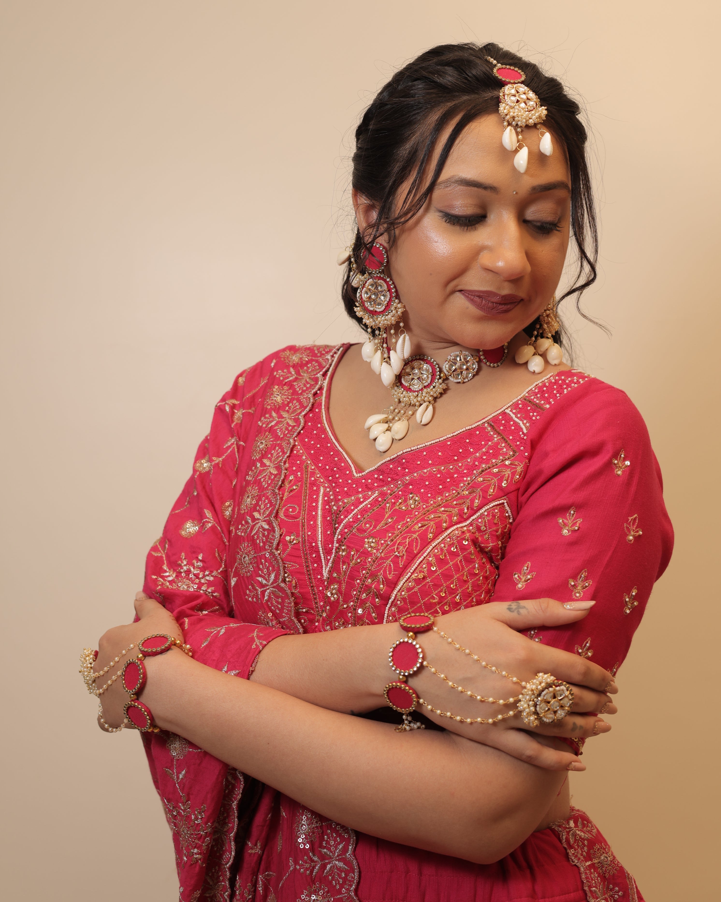 Kanika set (Rani pink)