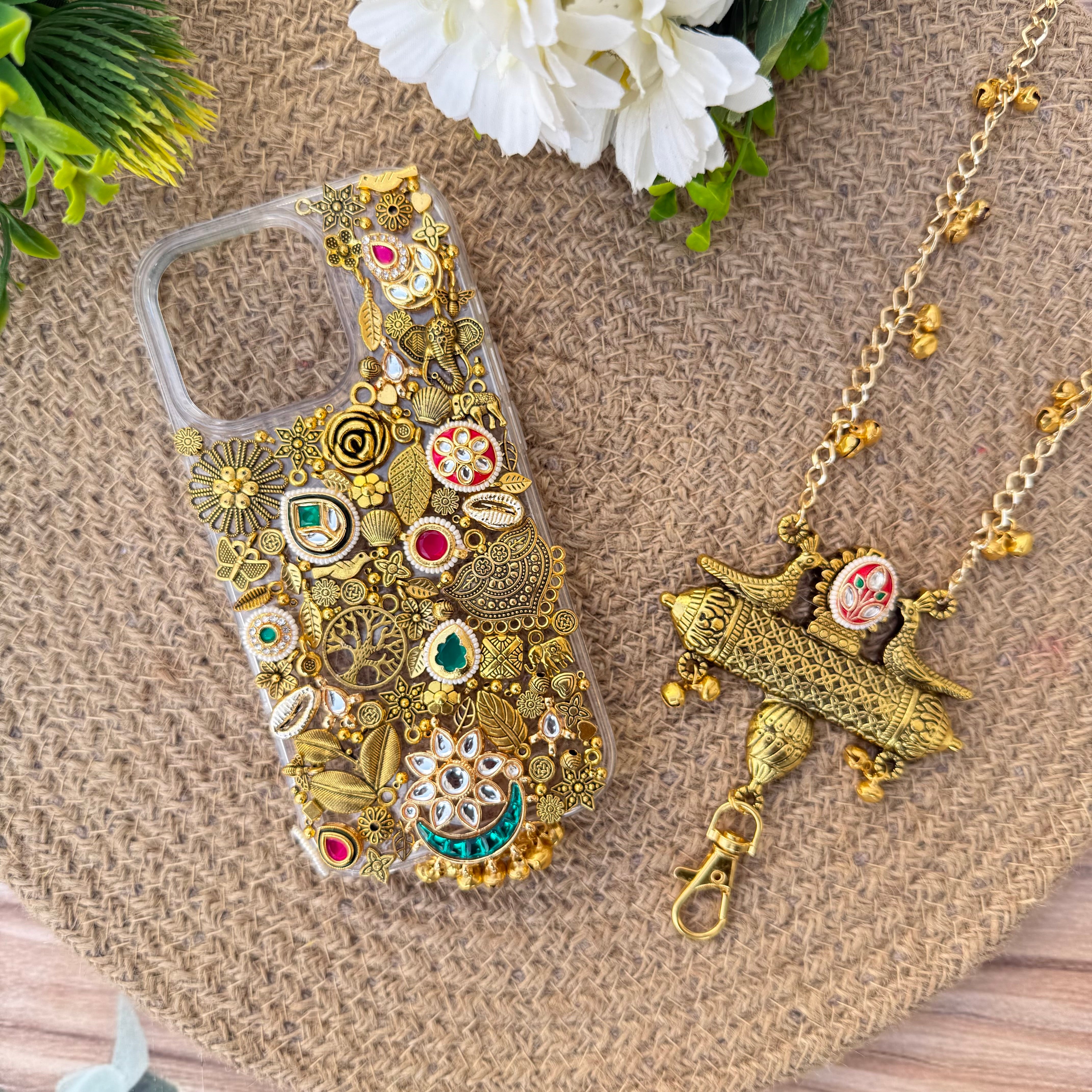 Haniya - Golden Charm Phone Cover / Cash with Free sling ( Mentione Model in Notes Or Whatsup)