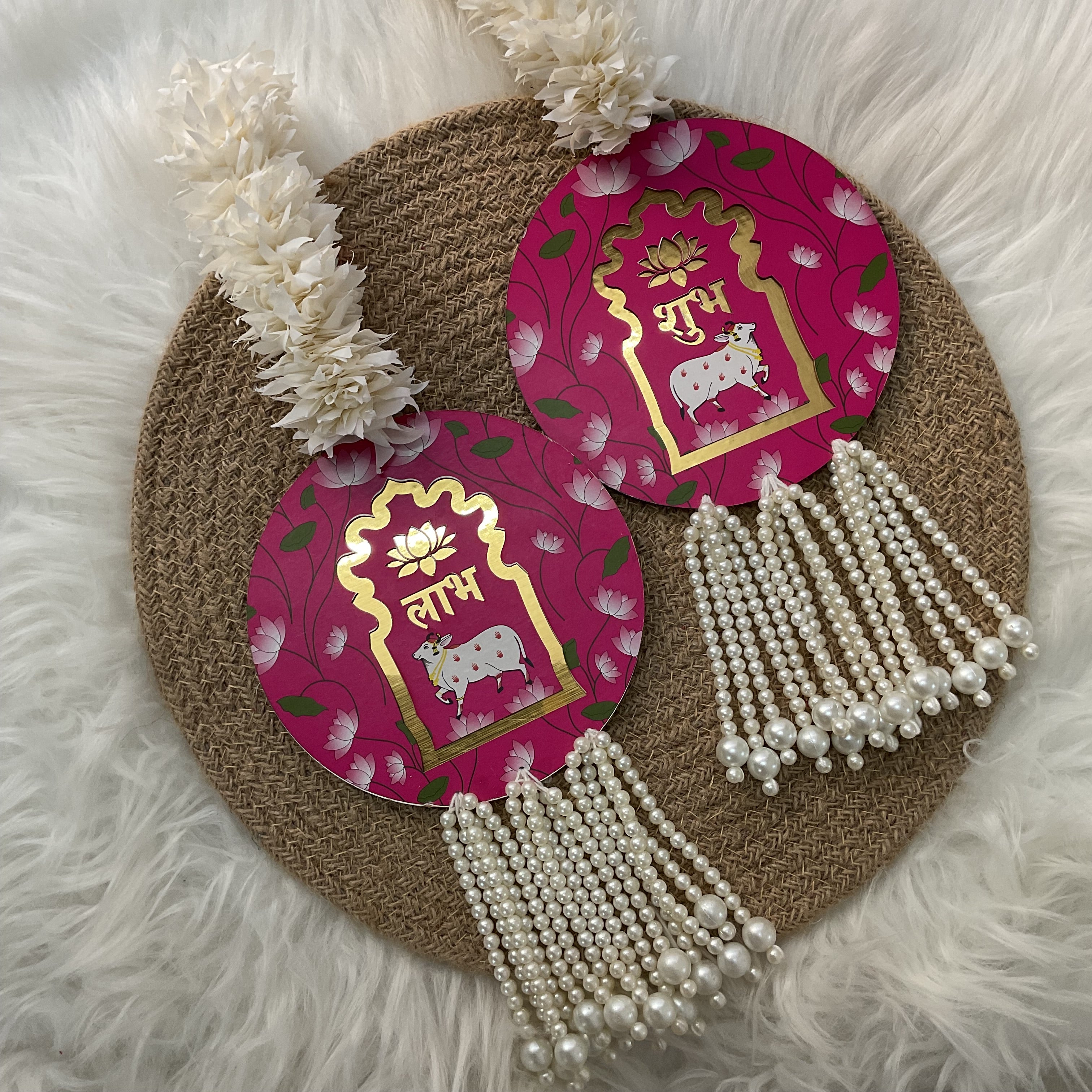 Labh Subh Hanging (Rani pink)